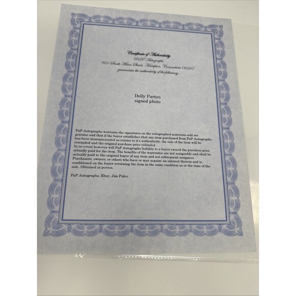 DOLLY PARTON Autographed 8.5 x 11 Hand Signed Photo COA PROMO Legacy RC RECORDS - Picture 7 of 10